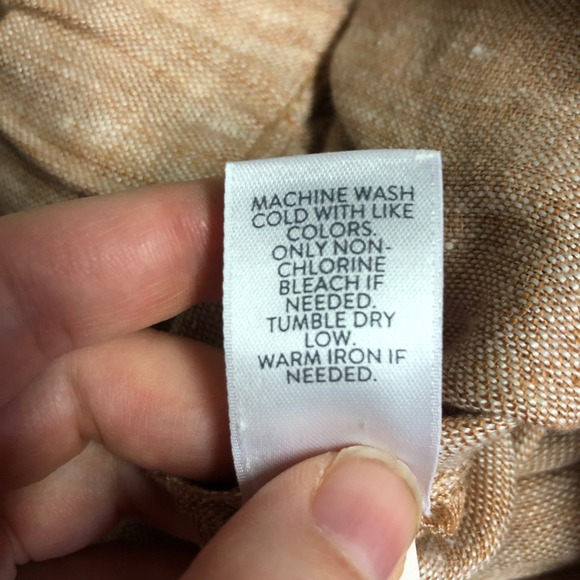 pureJill Linen Pull On Elastic Waist Wide Leg Pants Size LP Tan Vacation Resort - Picture 8 of 12